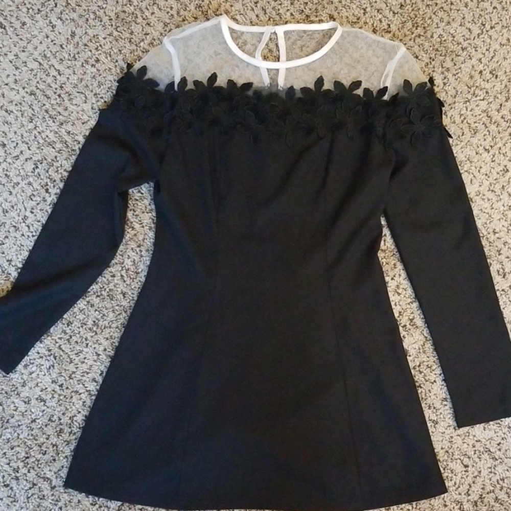 Short, Black, Flowery Dress